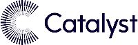 Catalyst dark blue text and white background logo