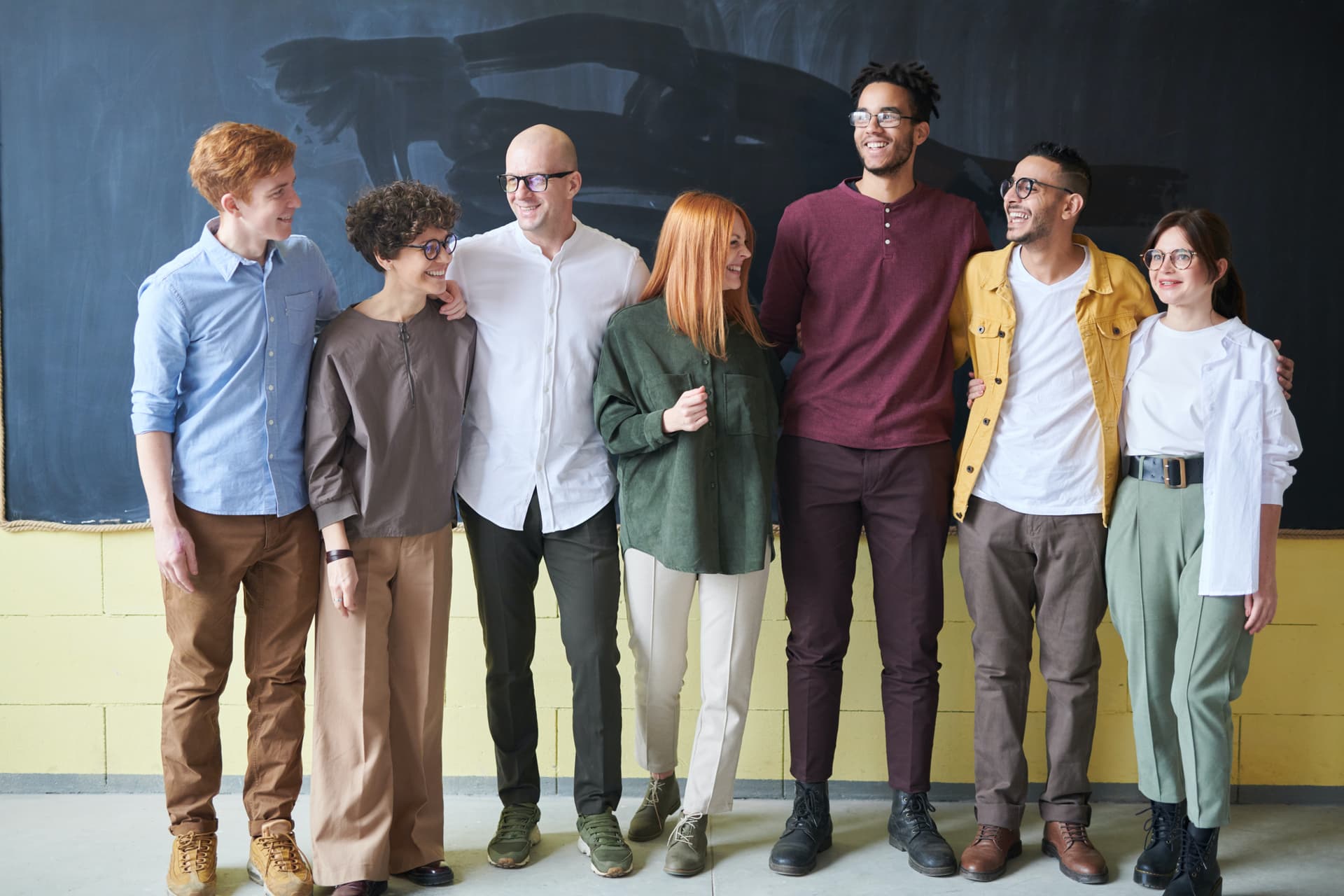 A group of volunteers standing together.