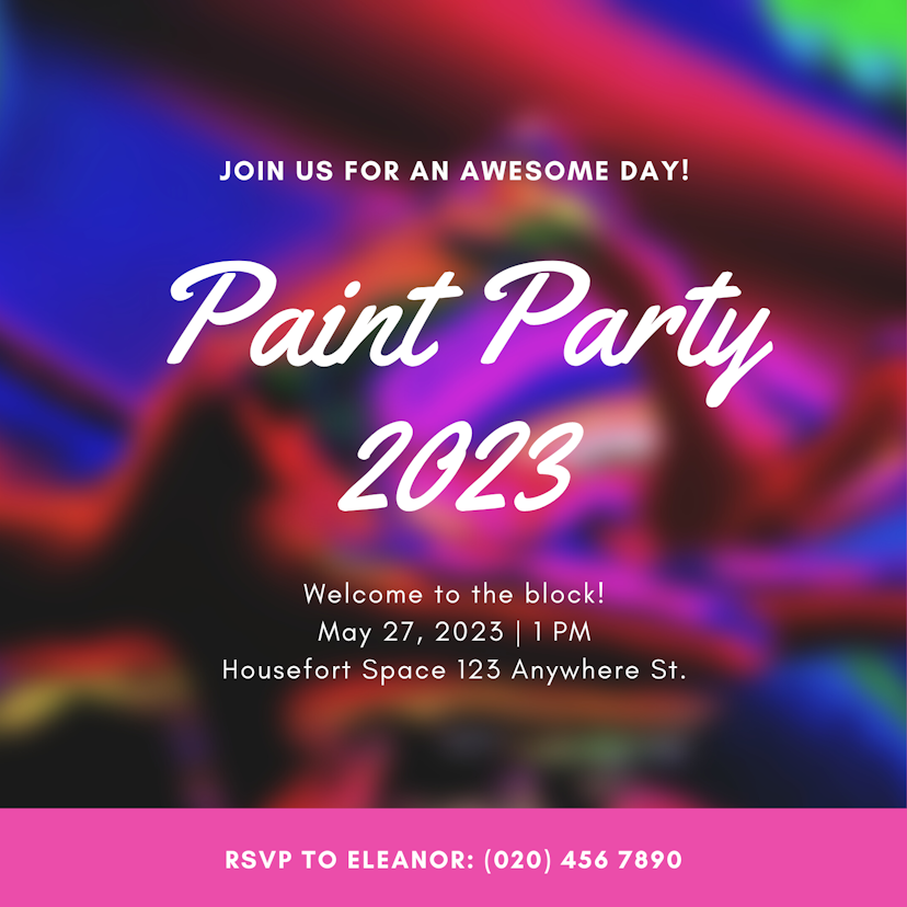 Paint party flyer