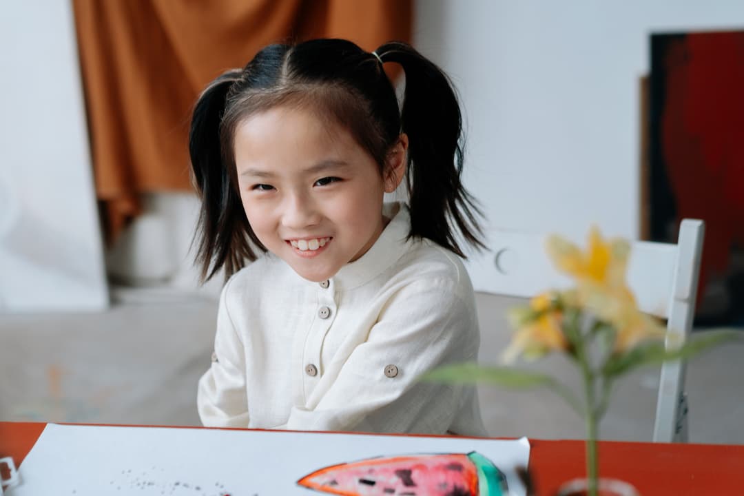 Young girl smiling